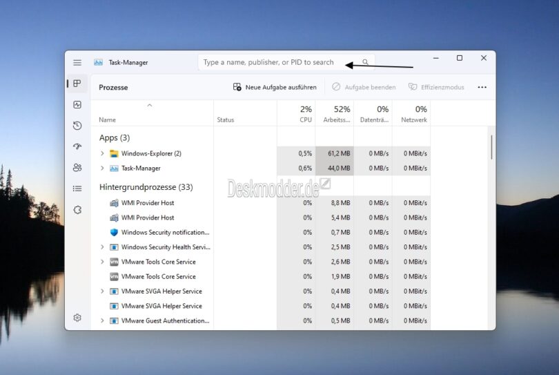 Windows 11: Microsoft testet derzeit eine Suchleiste im Task-Manager ...