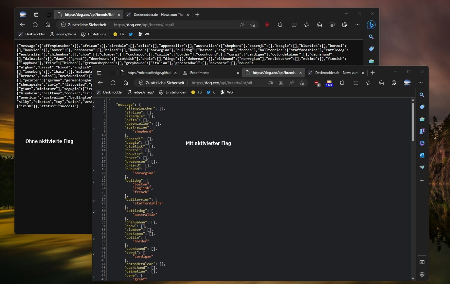 Microsoft Edge: Nativer JSON Viewer wurde verbessert - Deskmodder.de