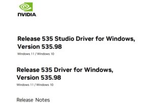 Geforce und Studio 535.98 Grafiktreiber steht zum Download bereit