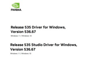 GeForce und Studio Grafiktreiber 536.67 (WHQL) stehen zum Download bereit
