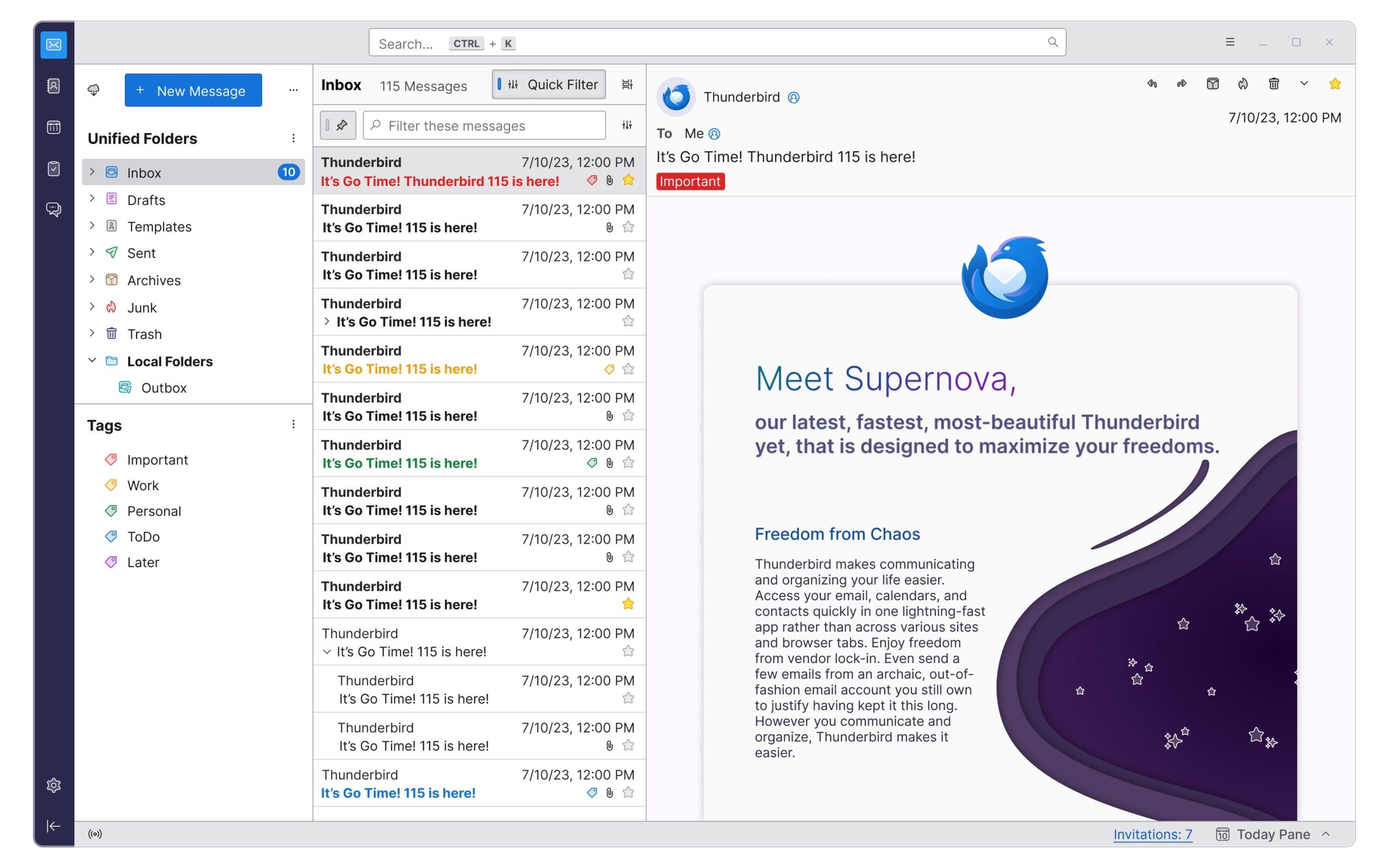 mozilla thunderbird email themes