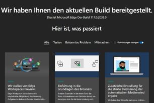 Microsoft Edge 117.0.2033.0 mit Thumbnails im Verlauf auch unter macOS und Linux und mehr