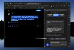 Microsoft Edge: Texte mit der Bing KI umschreiben oder erweitern lassen