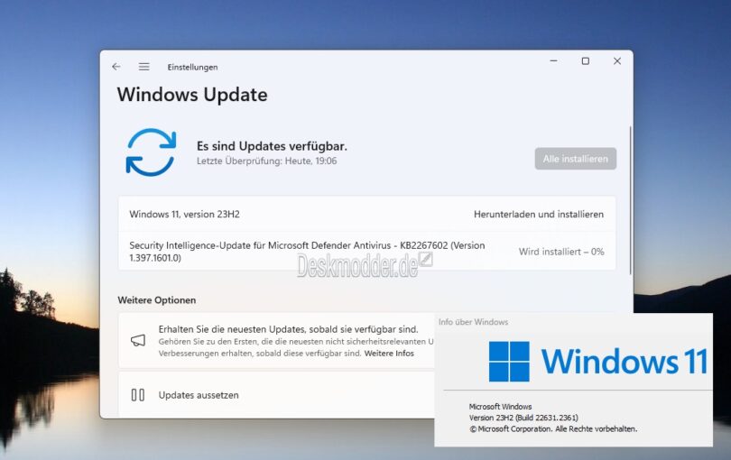 Windows 11 23H2 wird im Release Preview Kanal verteilt Deskmodder.de