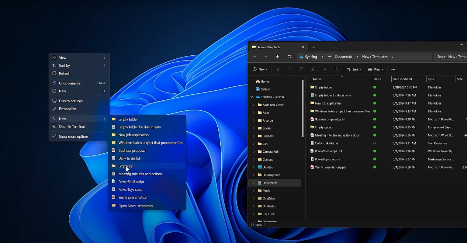 PowerToys New+ in progress - Module for personalized templates in the ...