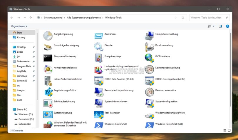 Tools für die Systemkonfiguration in Windows 11 und Windows 10 von ...