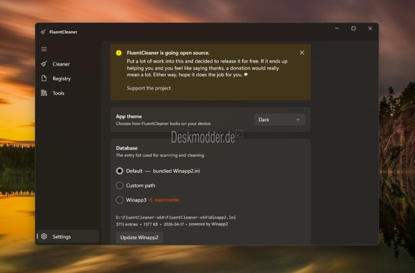 FluentCleaner - Moderner CCleaner in WinUI3 - Deskmodder.de