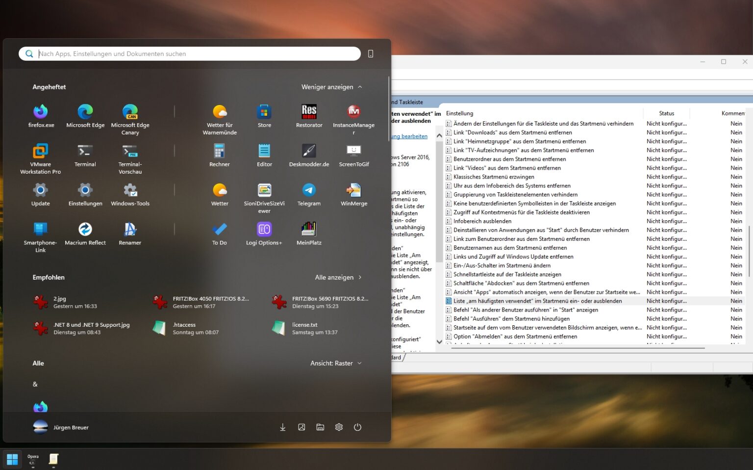 Windows 11 Startmenü über die Gruppenrichtlinien einstellen - Deskmodder.de
