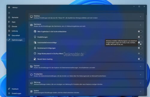 Wintoys: Einstellungen in Windows schneller finden und optimieren und vieles...