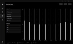 Die Audeze-App mit dem Equalizer