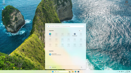 Der Windows-11-Desktop nach der Einrichtung beim AceMagic Kron Mini K1