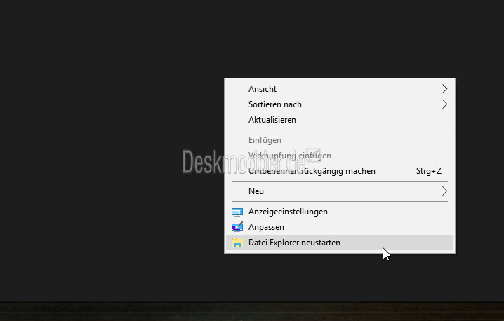 Datei:Datei Explorer neustarten Kontextmenue Windows 10.jpg
