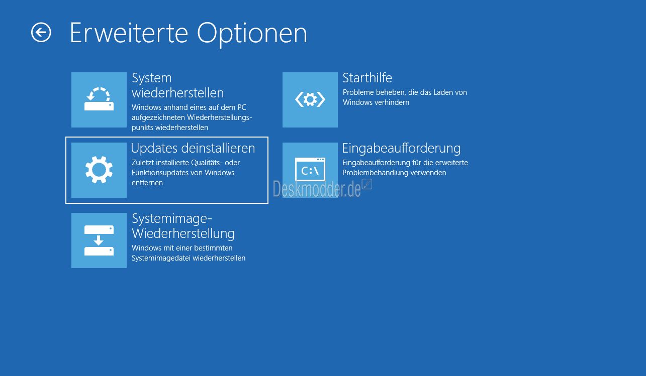 Windows 10 Erweiterte Startoptionen Tastenkombination
