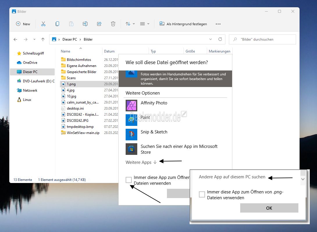DateiStandardprogramm Aenderungen über oeffnen mit Windows 11 002.jpg Deskmodder Wiki