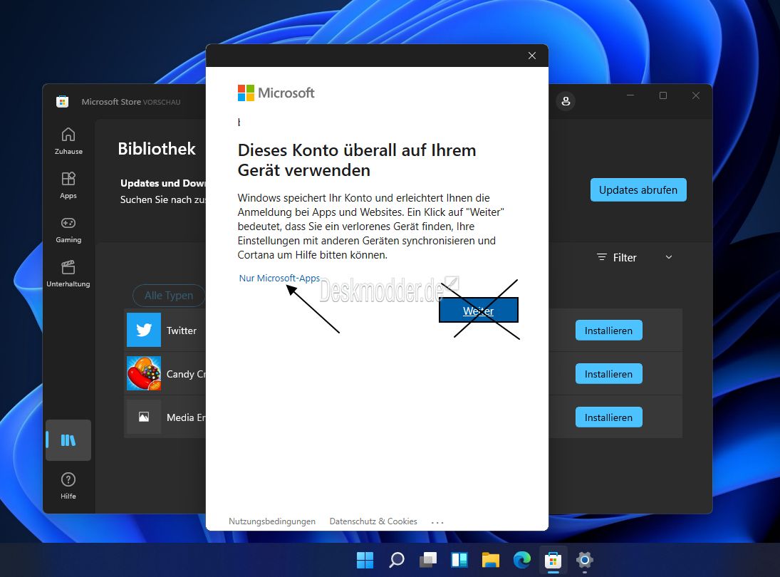 Datei:Lokales Konto unter Windows 11 mit einem Microsoft ...