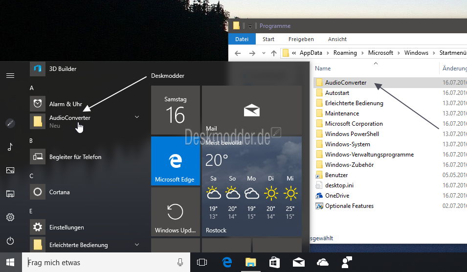 Ordner Im Startmenu Unter Alle Apps Anlegen Windows 10 Deskmodder Wiki