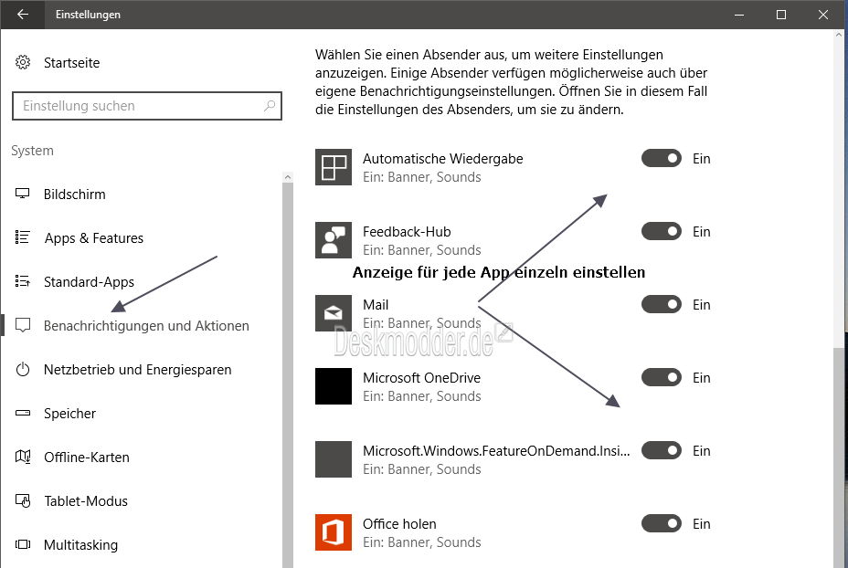 EINSTELLUNGEN BENACHRICHTIGUNGEN visual data 6
