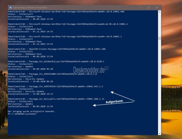 Windows 10 Update Bereinigung - Welche Updates sind noch installiert ...