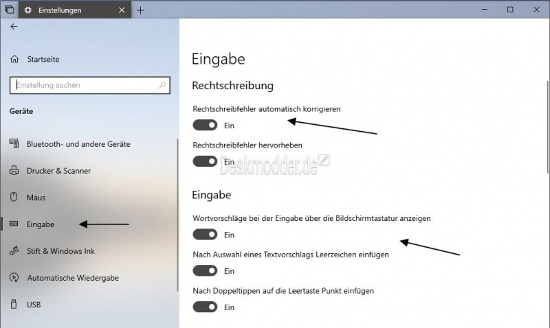 Datei:Rechtschreibung Wortvorschlaege deaktivieren Windows 10.jpg