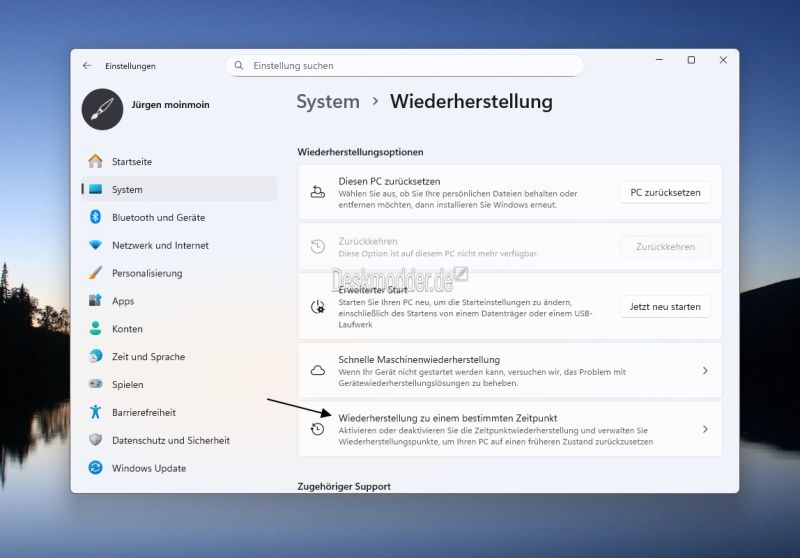 Datei:Wiederherstellung zu einem bestimmten Zeitpunkt Windows 11 001.jpg