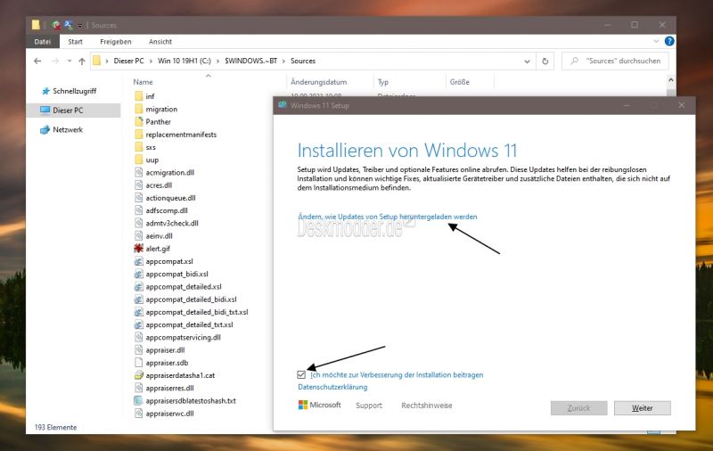 Datei:Windows 11 als Inplace Upgrade installieren trotz CPU und TPM Fehlermeldung 001.jpg