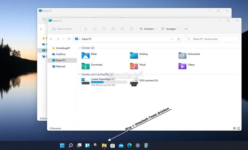Datei:Mehrere Fenster oeffnen ueber die Taskleiste Windows 11.jpg