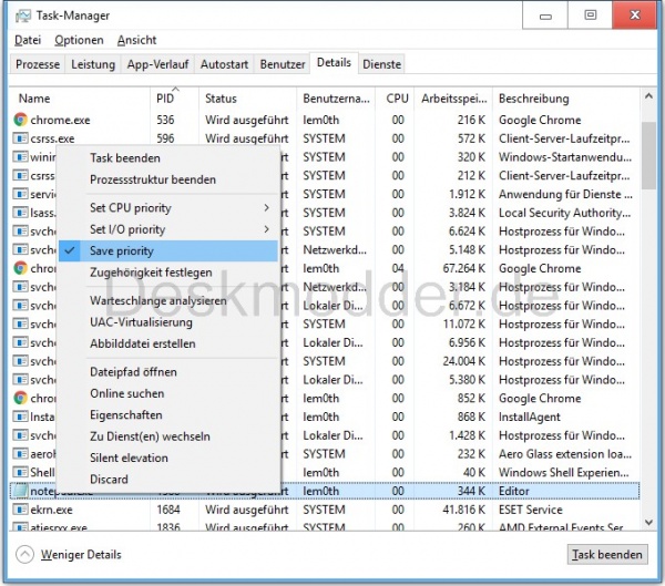 Prozesse dauerhaft Priorisieren Windows 10 Deskmodder Wiki