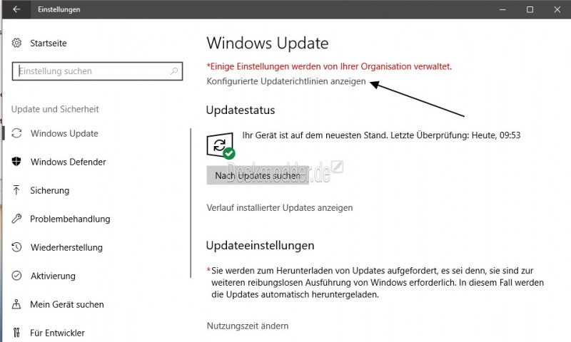 Datei:Konfigurierte Updaterichtlinien anzeigen-Windows 10 1709-001.jpg
