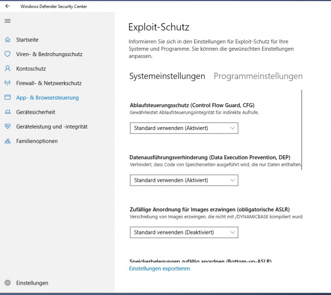 Datei:Exploit-Schutz Windows 10 Einstellungen.jpg