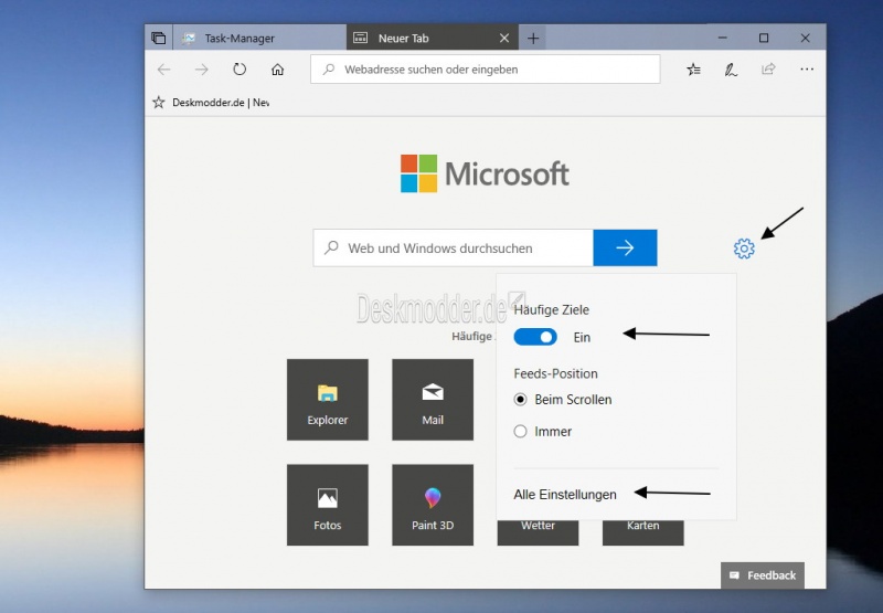Datei:Neuer Tab Haeufige Ziele einstellen Windows 10.jpg