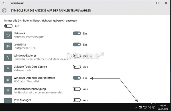 Windows 10 Defender im Infobereich Systray anzeigen Deskmodder Wiki