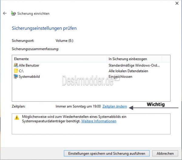 Windows 10 sichern Sicherung Backup erstellen und wiederherstellen ...