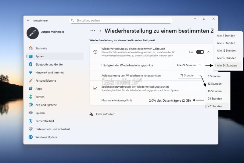 Datei:Wiederherstellung zu einem bestimmten Zeitpunkt Windows 11 002.jpg