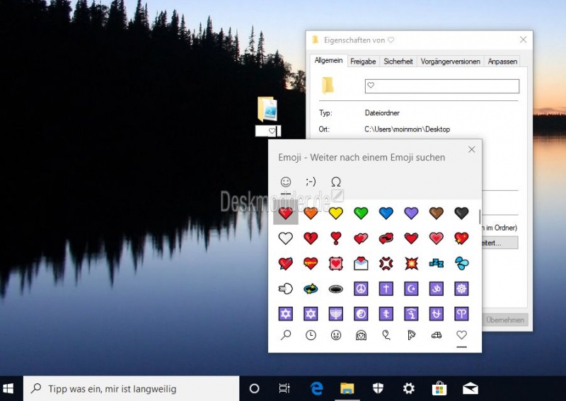 Datei:Emoji als Datei Ordner oder Festplattennamen nutzen Windows 10.jpg
