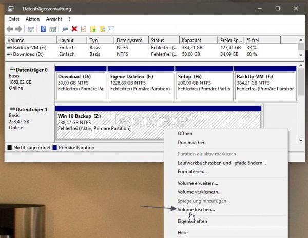 Partition mit Diskpart löschen Windows 10 Deskmodder Wiki