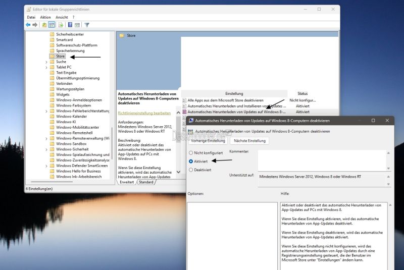 Datei:Windows Store App Updates deaktivieren Regedit Gruppenrichtlinie.jpg