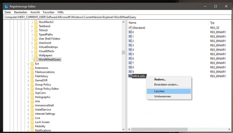 Datei:Datei Explorer Suchverlauf loeschen Windows 10 -1.jpg